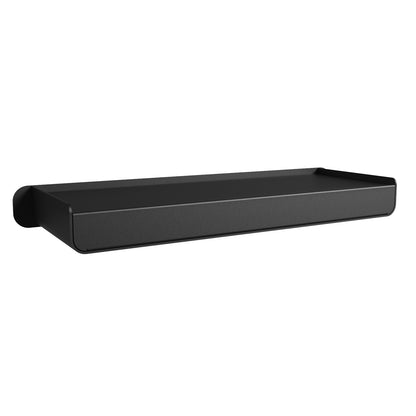 Floating shelf-AAA06-Black）KAPANOU Black Floating Shelves for Wall Display, Wall Mounted Aluminum Shelf for Book Storage, Bathroom, Living Room, Bedroom, Kitchen, Modern and Heavy Duty Hanging Shelves for Home Decor